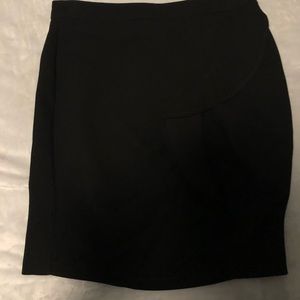 Black Ruffled Pencil Skirt